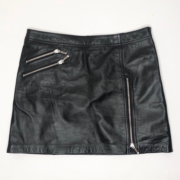 bebe Dresses & Skirts - Bebe black leather mini skirt size 8